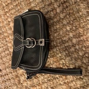 Marc Jacob black leather wristlet